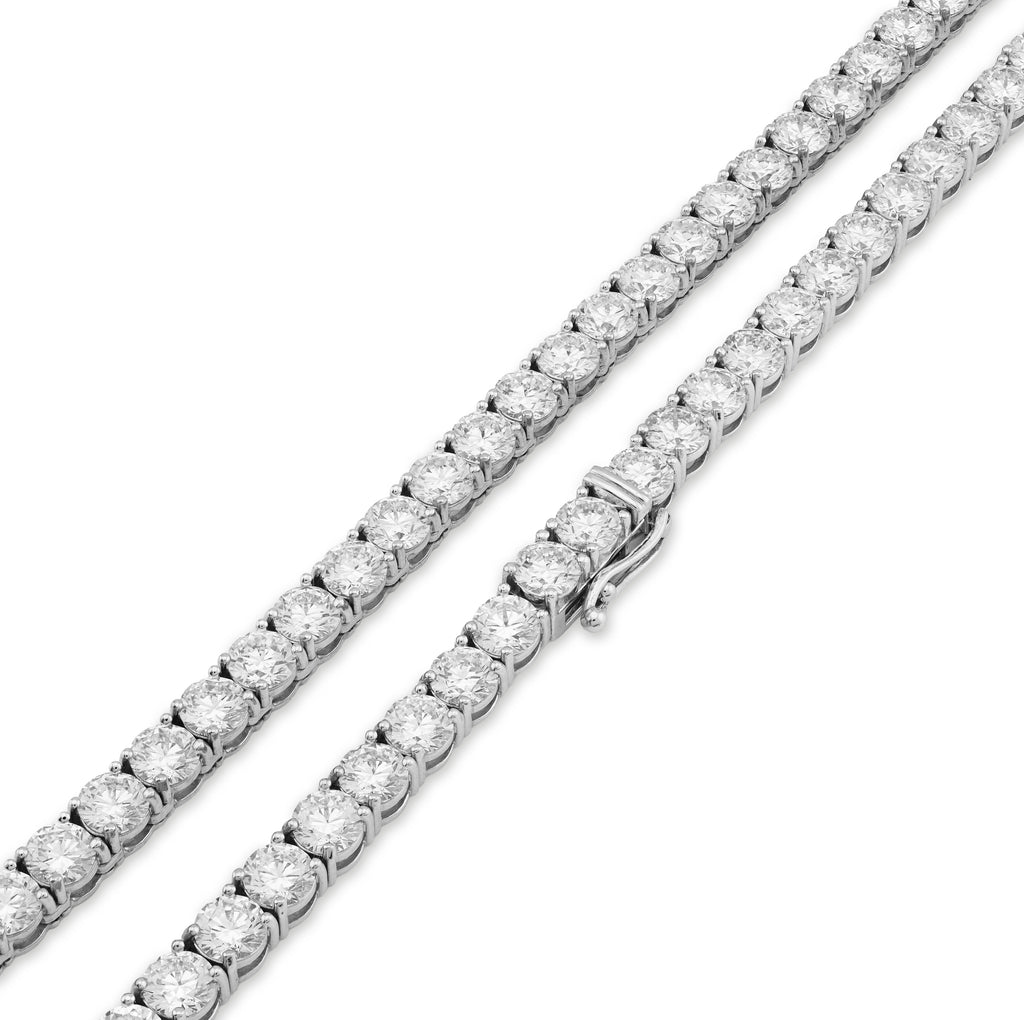10K White Gold 55CTW Lab Diamond 50 Pointer 22" Tennis Chain 52.5g 5MM