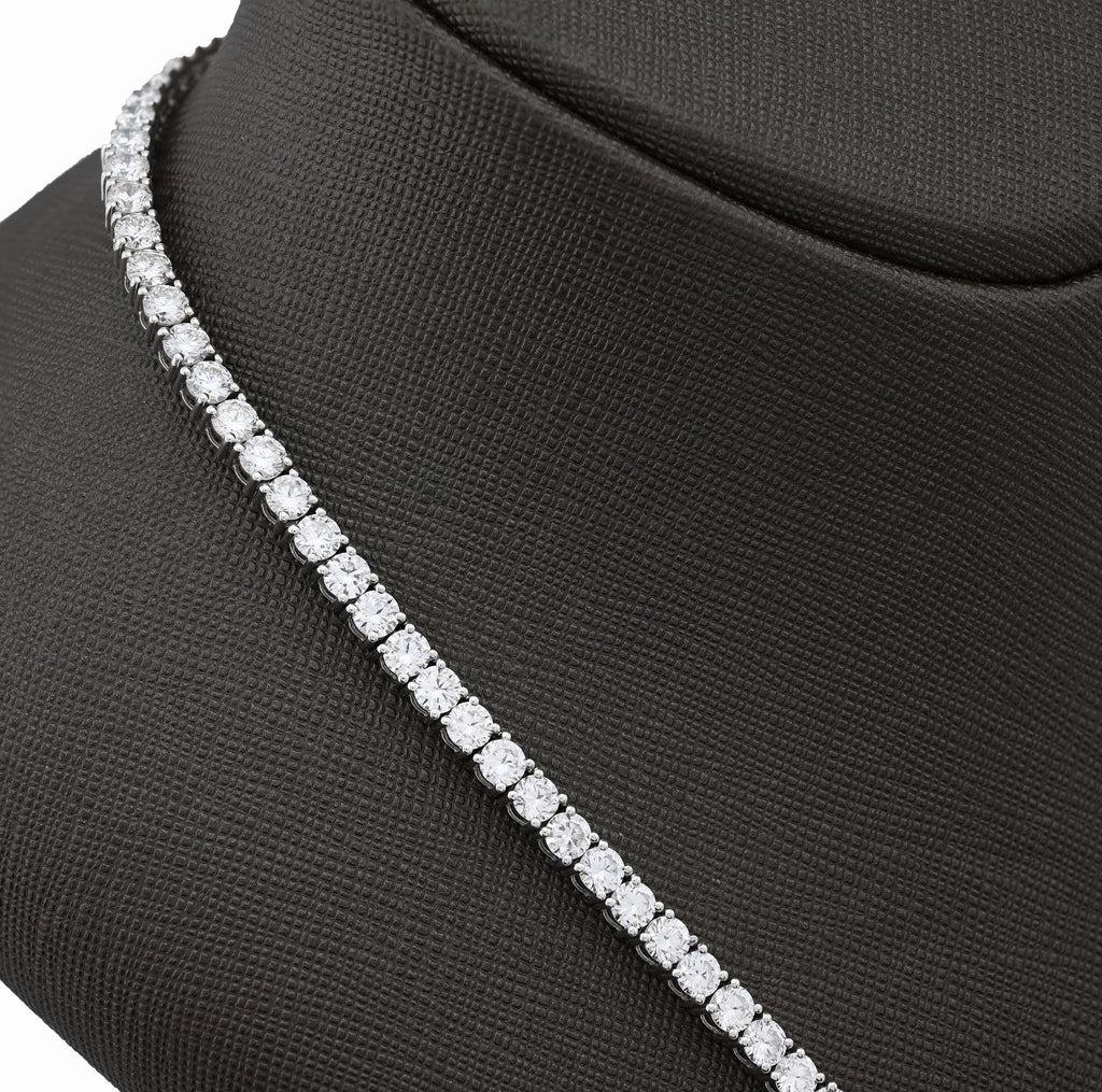 10K White Gold 29.32CT Lab Diamond Pointer Chain 22" Tennis Chain 4MM Men Women 31.5g