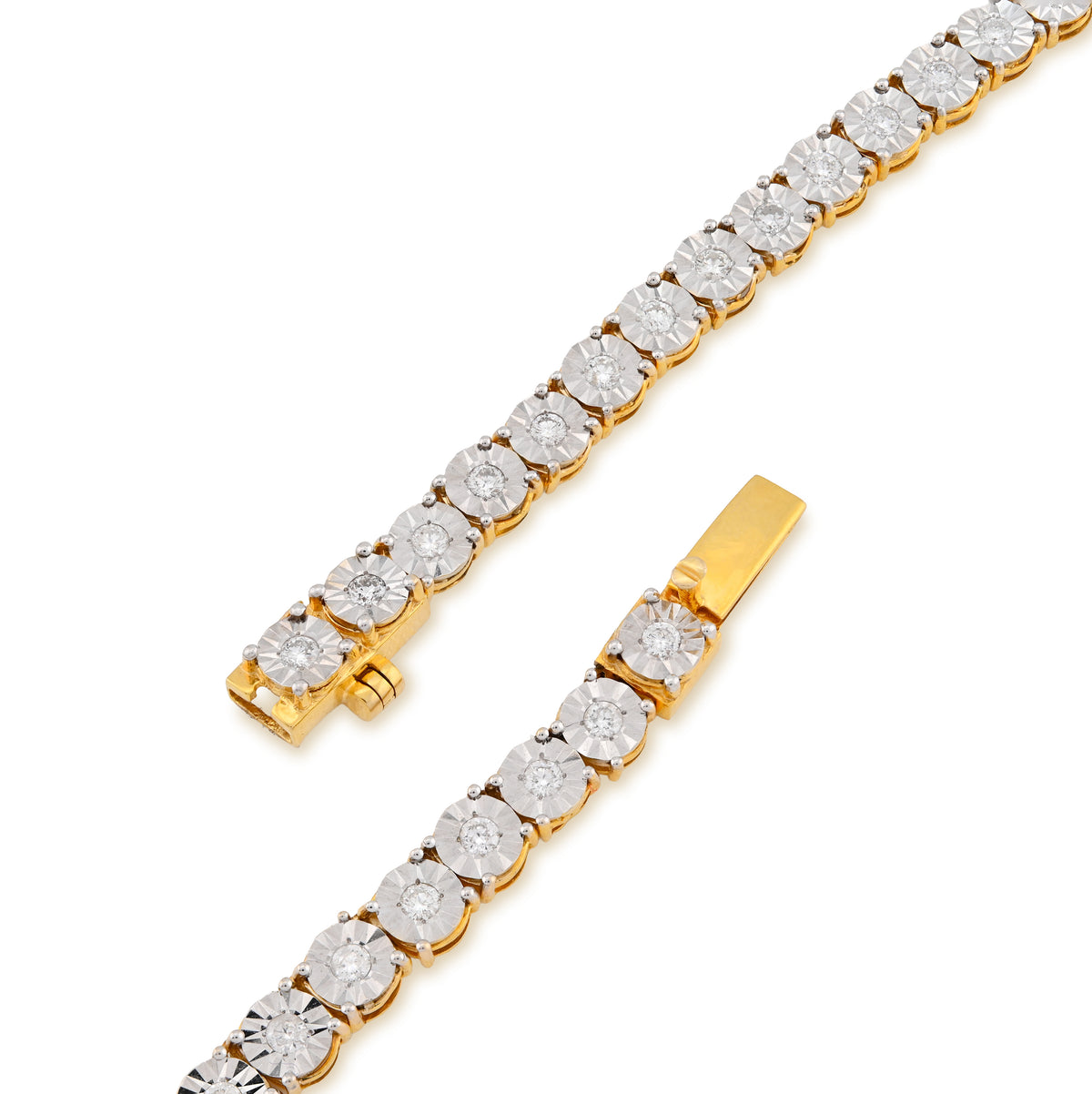 10K Yellow Gold 4.94CT Natural Diamond Tennis Chain 5.5MM Necklace 22"
