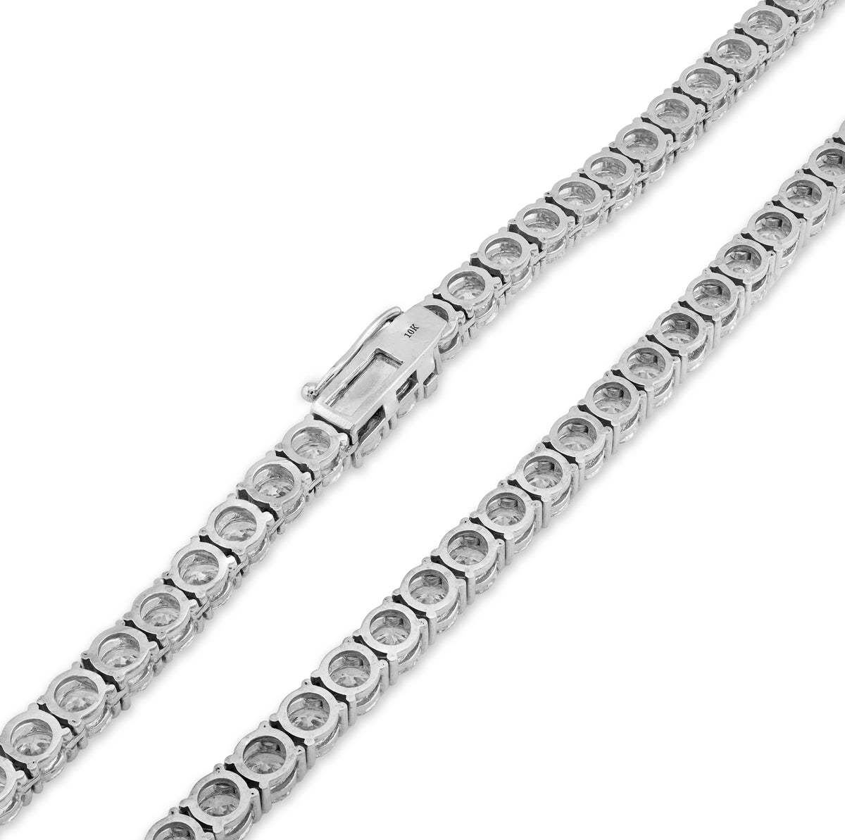10K White Gold 55CTW Lab Diamond 50 Pointer 22" Tennis Chain 52.5g 5MM