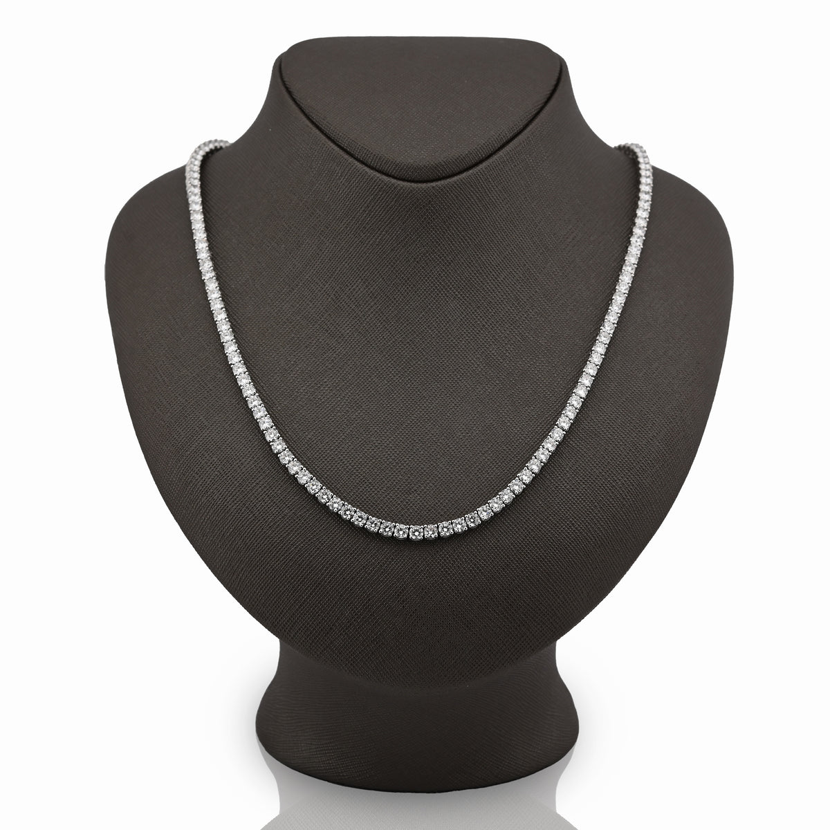 10K White Gold 29.32CT Lab Diamond Pointer Chain 22" Tennis Chain 4MM Men Women 31.5g