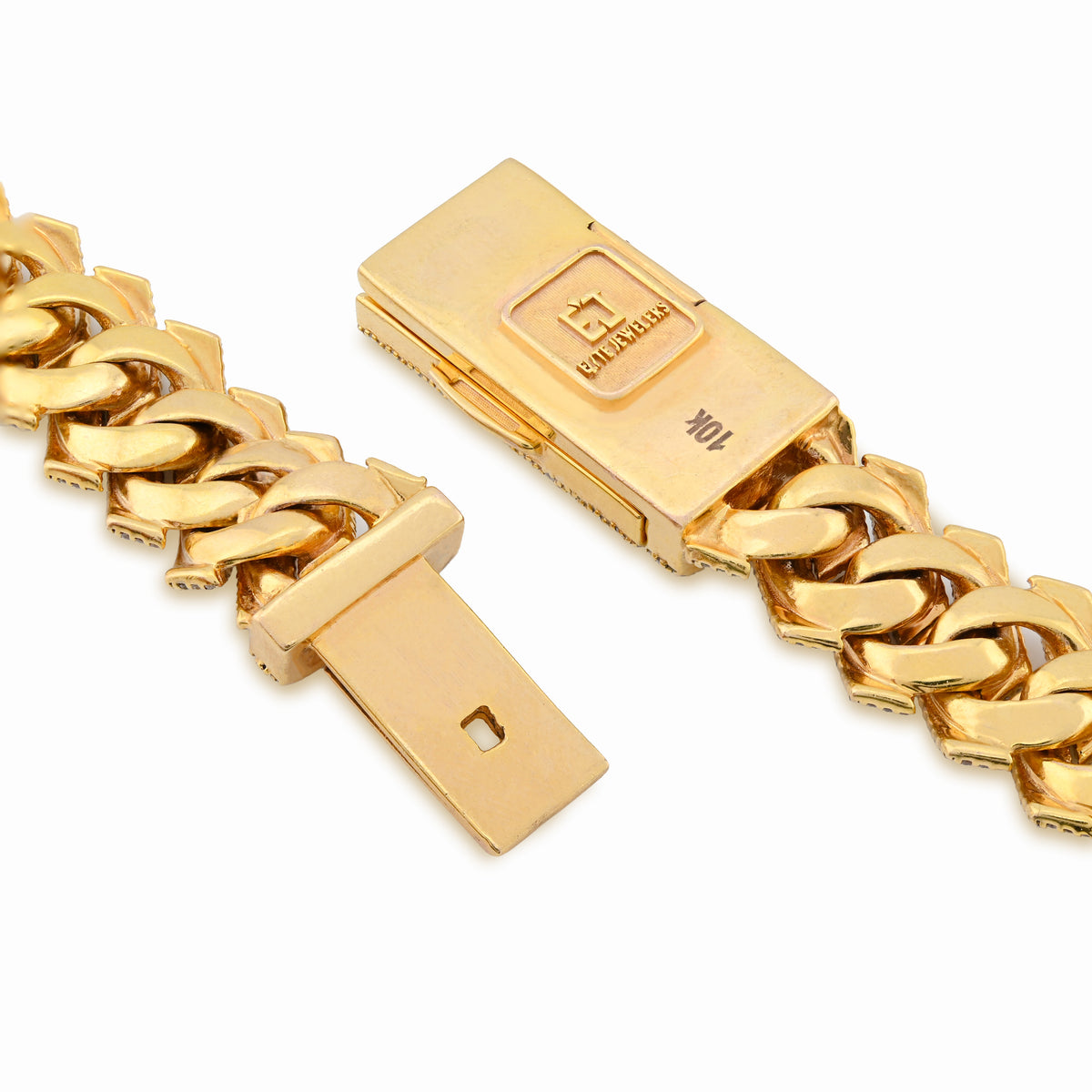 10K Yellow Gold 23.5CT Natural Diamond 14MM Cuban Link Chain 22" Men Necklace 169.6g