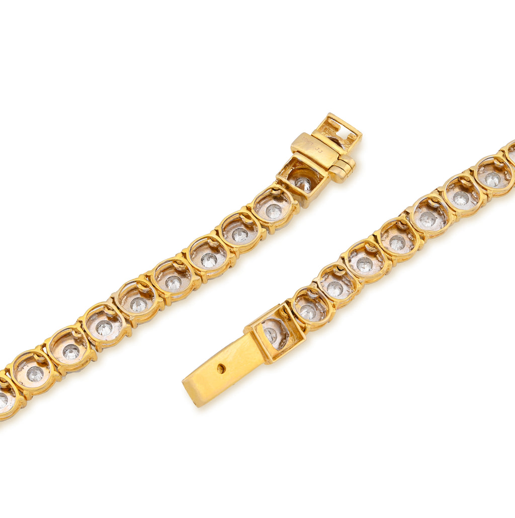 10K Yellow Gold 4.94CT Natural Diamond Tennis Chain 5.5MM Necklace 22"