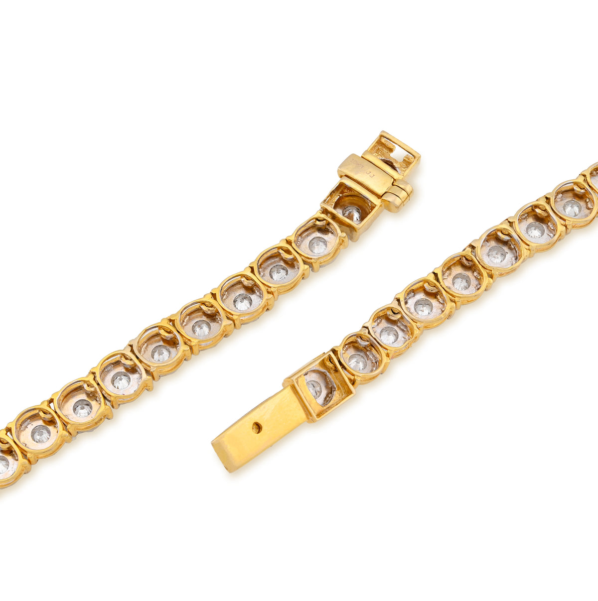 10K Yellow Gold 4.94CT Natural Diamond Tennis Chain 5.5MM Necklace 22"