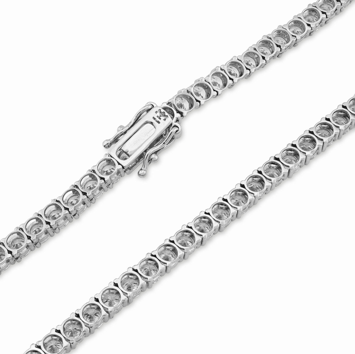 10K White Gold 29.32CT Lab Diamond Pointer Chain 22" Tennis Chain 4MM Men Women 31.5g