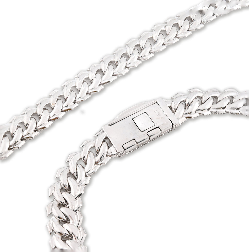 925 Sterling Silver 14.83 CT Natural Diamond 12 MM Snake Cuban Link Necklace 18" Men Chain 96.7 g
