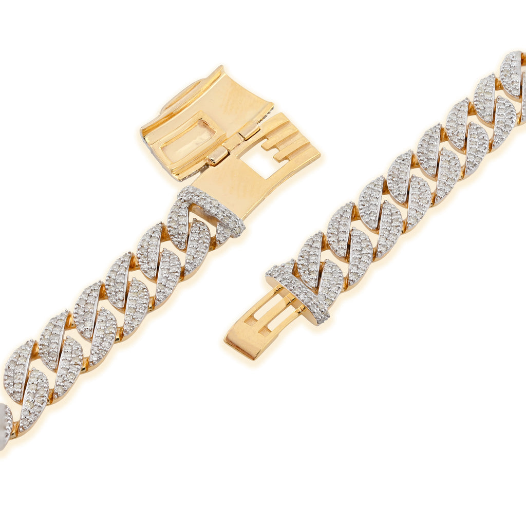 10K Yellow Gold 10.3 CT Natural Diamond 8 MM Cuban Link Necklace 22" Men Chain 41.7 g