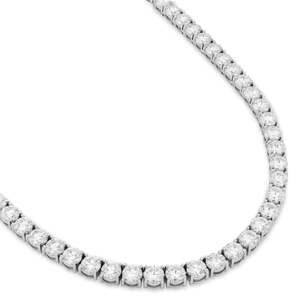 10K White Gold 55CTW Lab Diamond 50 Pointer 22" Tennis Chain 52.5g 5MM