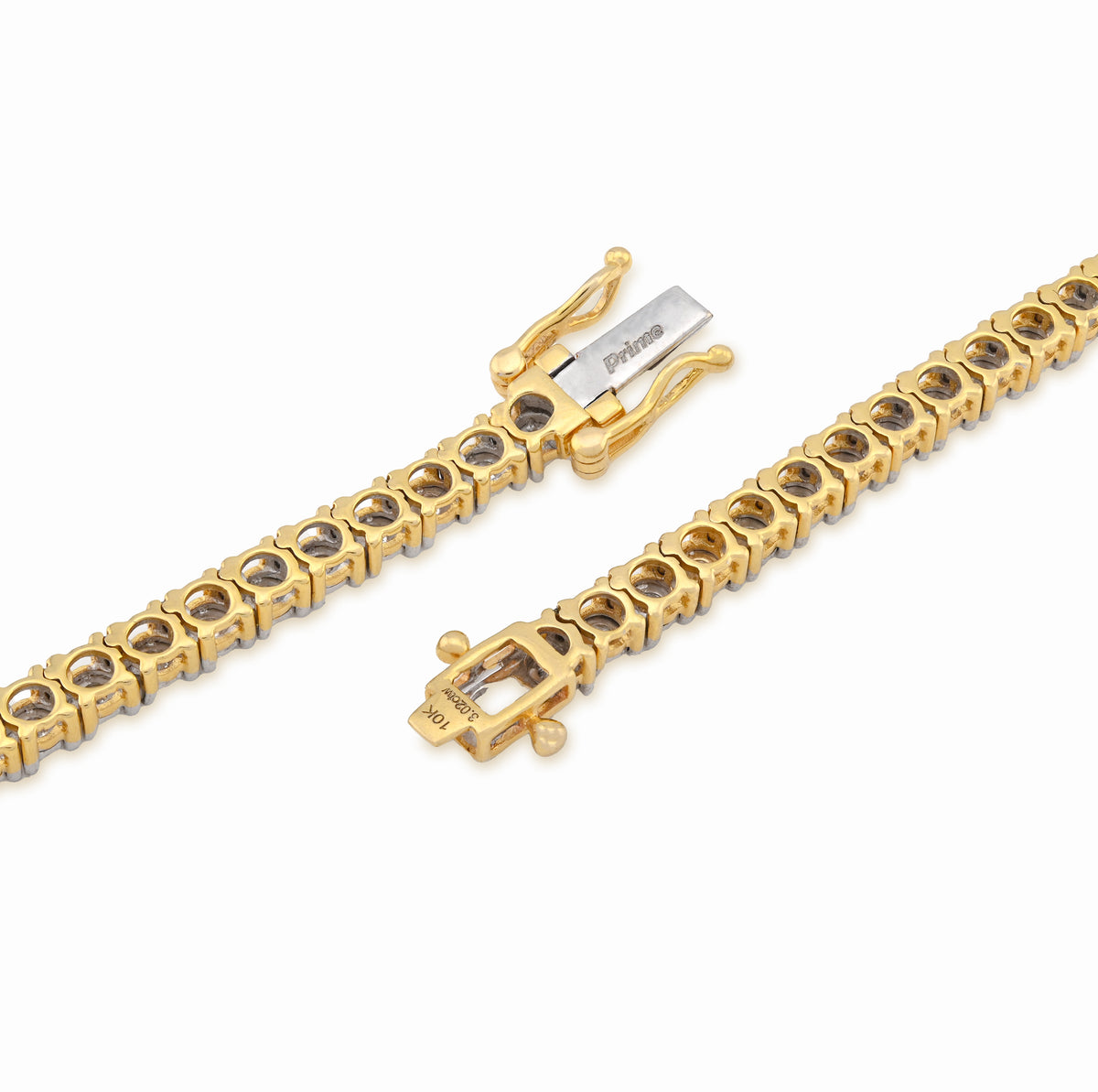 10K Yellow Gold 3.02CT Natural Diamond 20" Tennis Necklace 4MM Men Women Chain 22"