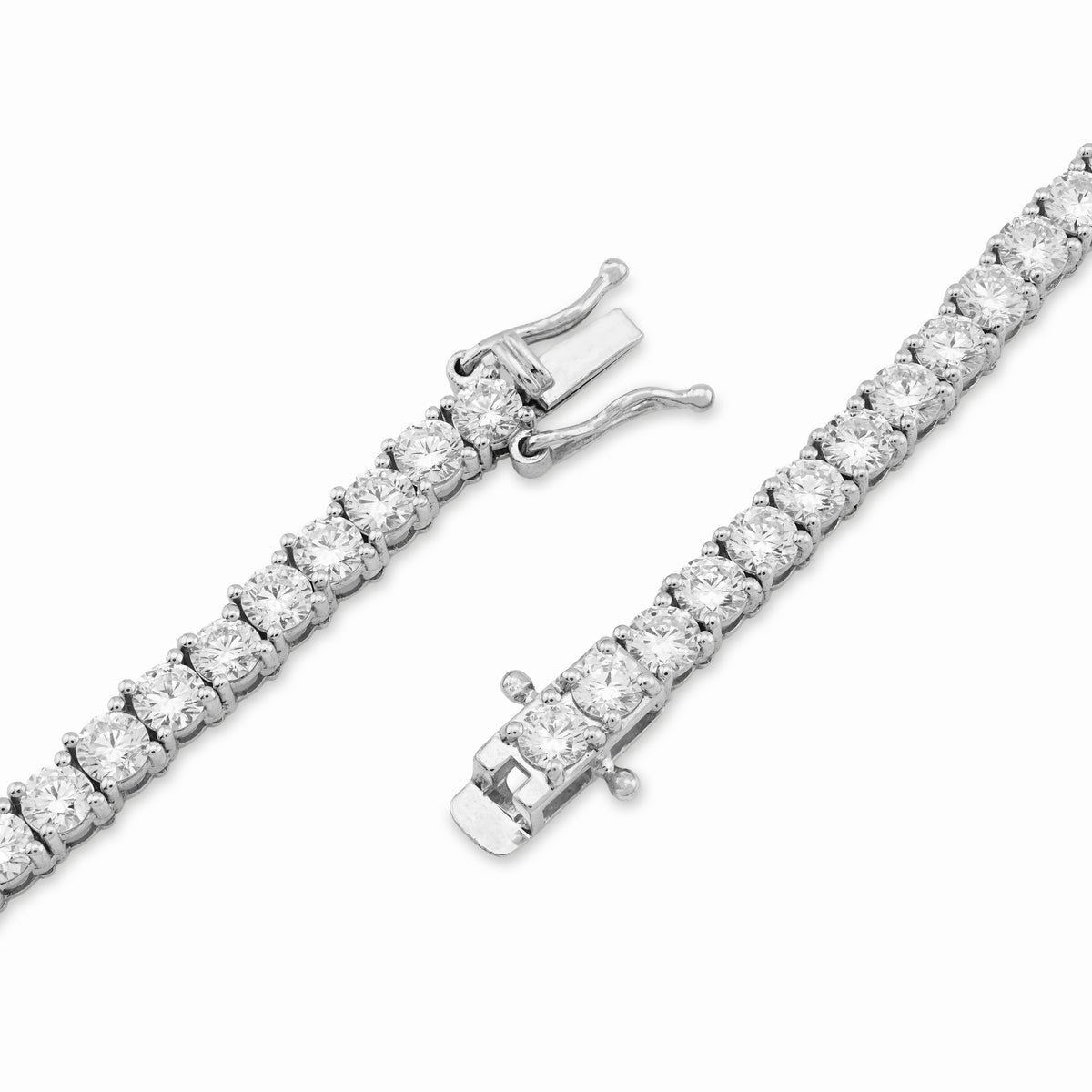 10K White Gold 29.32CT Lab Diamond Pointer Chain 22" Tennis Chain 4MM Men Women 31.5g