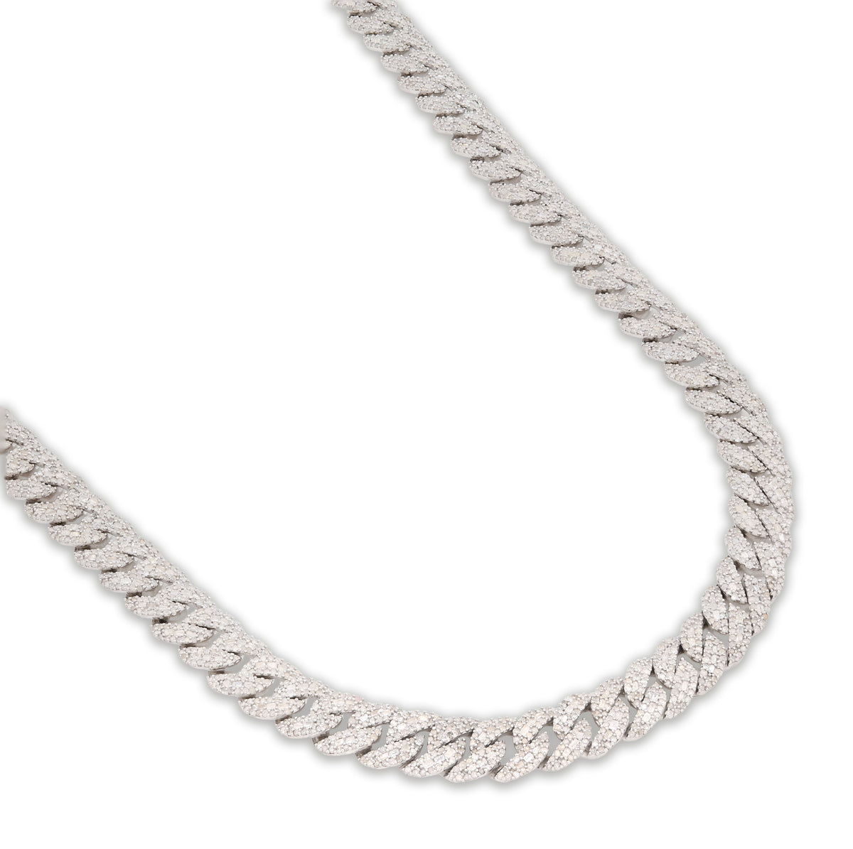 925 Sterling Silver 11.67 CT Natural Diamond 8 MM Cuban Link Necklace 22" Men Chain 72.6 g