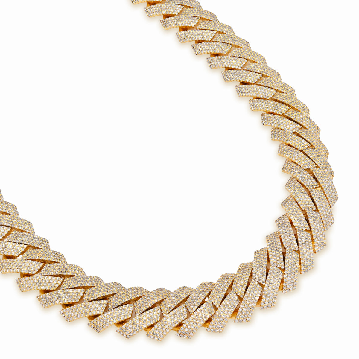 10K Yellow Gold 23.5CT Natural Diamond 14MM Cuban Link Chain 22" Men Necklace 169.6g