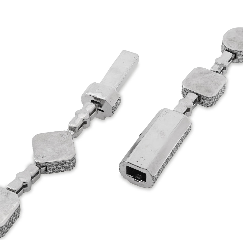 10K White Gold 58.02CT Lab Solitaire Diamond Chain Men Women