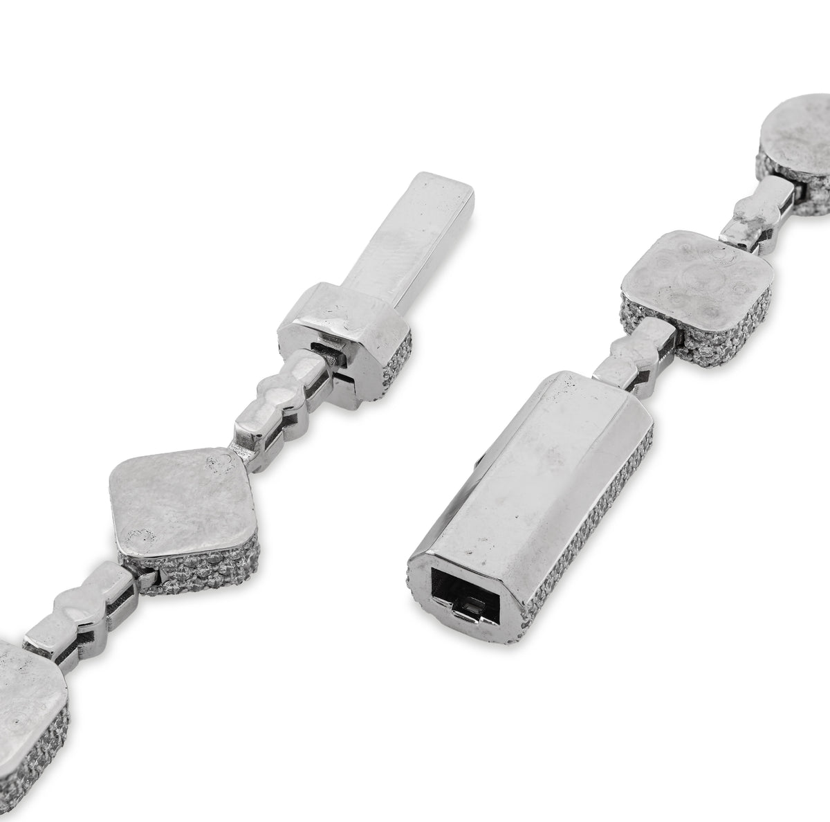 10K White Gold 58.02CT Lab Solitaire Diamond Chain Men Women