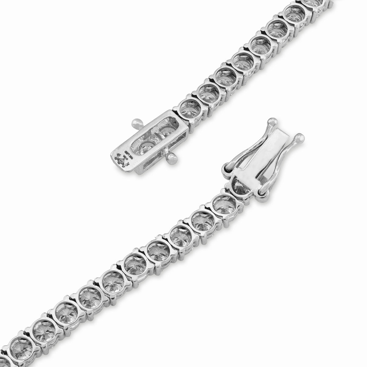 10K White Gold 29.32CT Lab Diamond Pointer Chain 22" Tennis Chain 4MM Men Women 31.5g