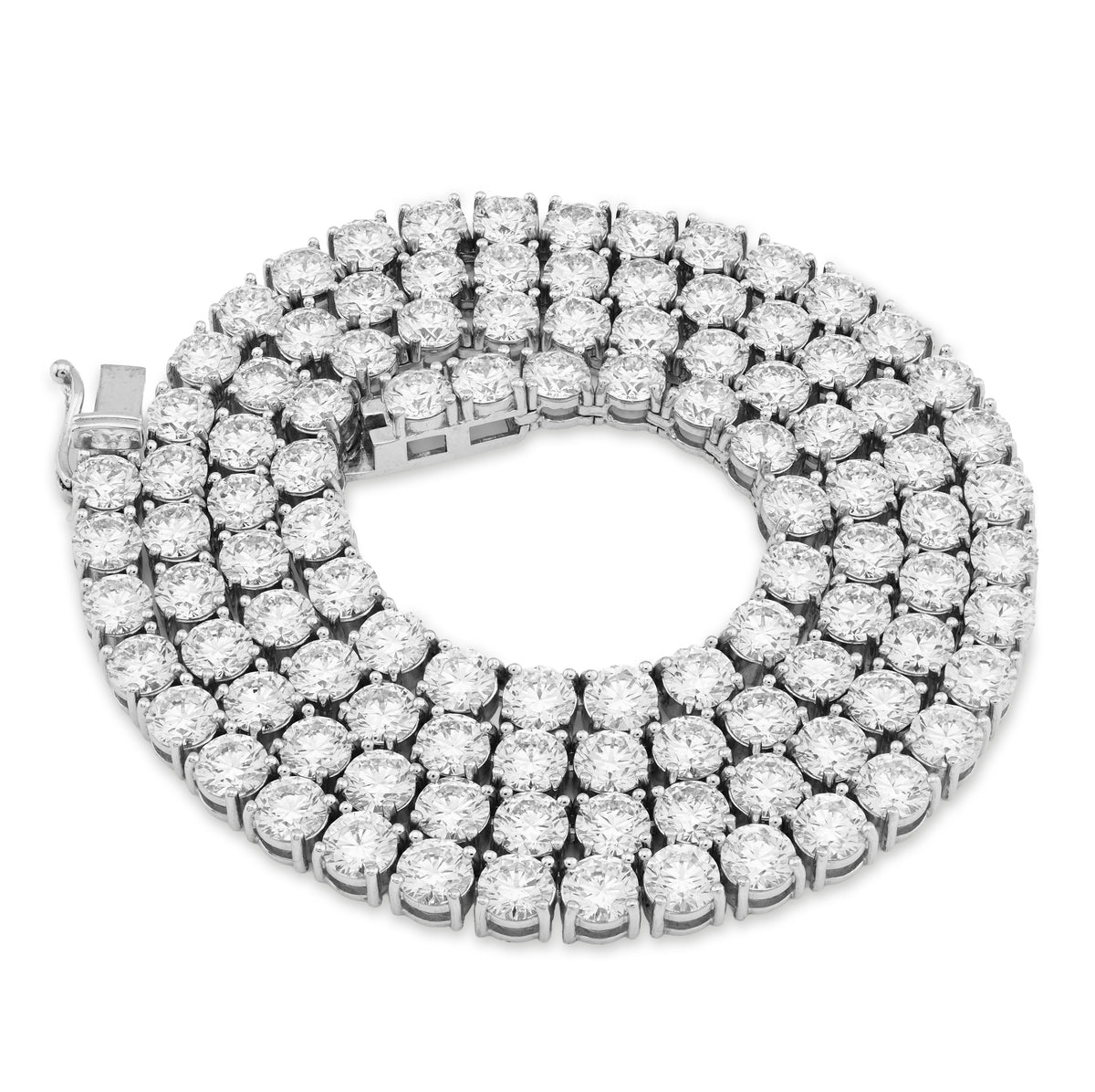 10K White Gold 55CTW Lab Diamond 50 Pointer 22" Tennis Chain 52.5g 5MM