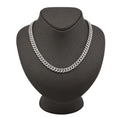 925 Sterling Silver 11.67 CT Natural Diamond 8 MM Cuban Link Necklace 22" Men Chain 72.6 g