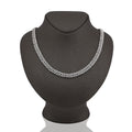 925 SS 9.7CT Natural Diamond Snake Cuban Link 8MM Chain Men Women 22" Necklace