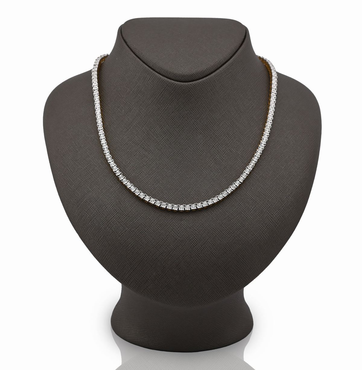 10K Yellow Gold 3.02CT Natural Diamond 20" Tennis Necklace 4MM Men Women Chain 22"