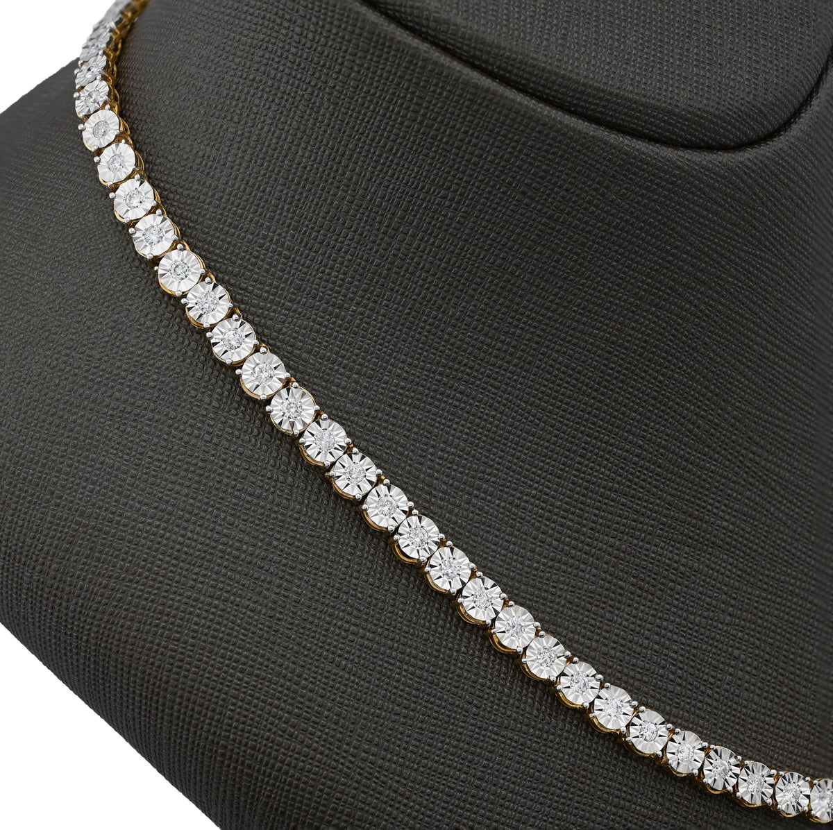 10K Yellow Gold 4.94CT Natural Diamond Tennis Chain 5.5MM Necklace 22"