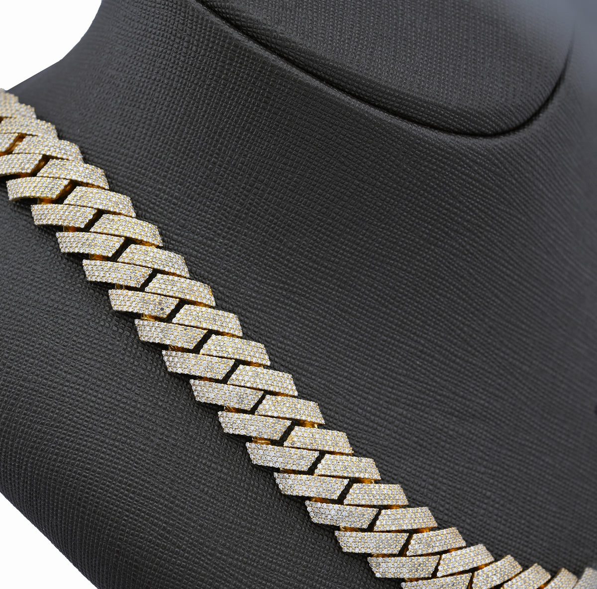 10K Yellow Gold 23.5CT Natural Diamond 14MM Cuban Link Chain 22" Men Necklace 169.6g