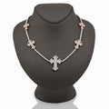 10K Rose/White 2 Tone Natural Diamond 4CT Round/Baguette 22" Tennis Chain 2.8MM Men Women Necklace