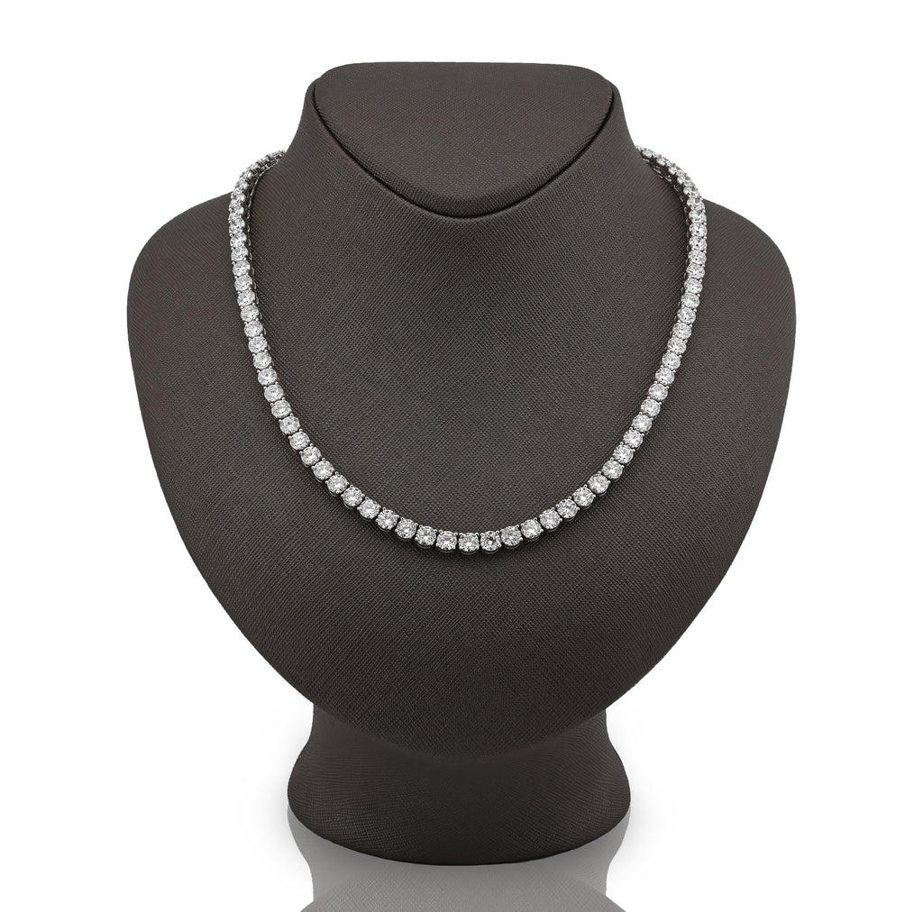 10K White Gold 55CTW Lab Diamond 50 Pointer 22" Tennis Chain 52.5g 5MM