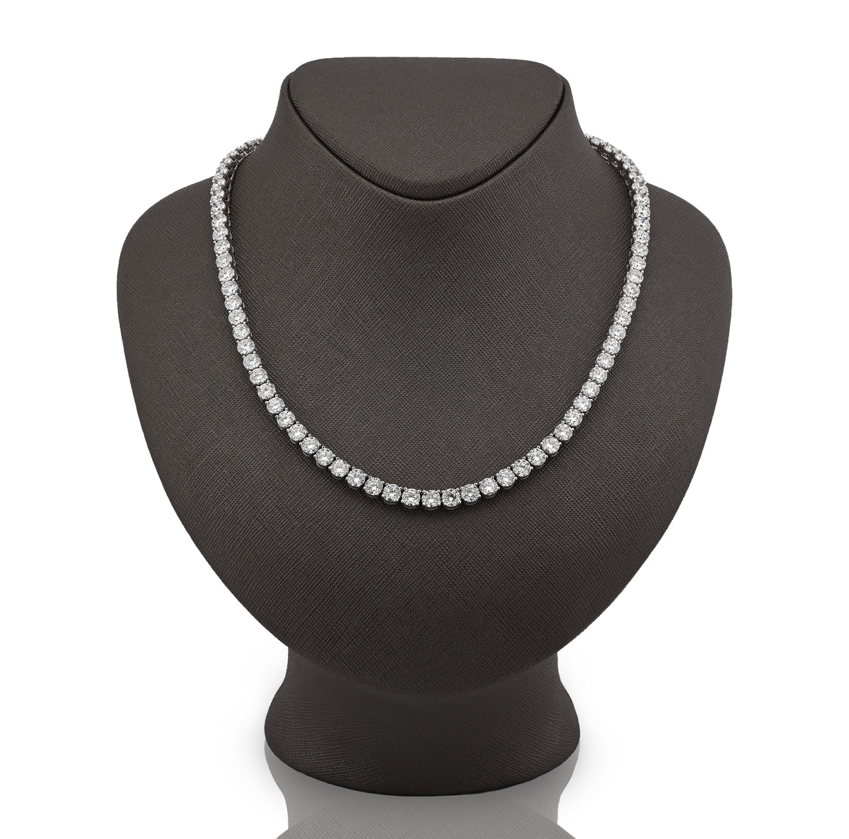 10K White Gold 55CTW Lab Diamond 50 Pointer 22" Tennis Chain 52.5g 5MM