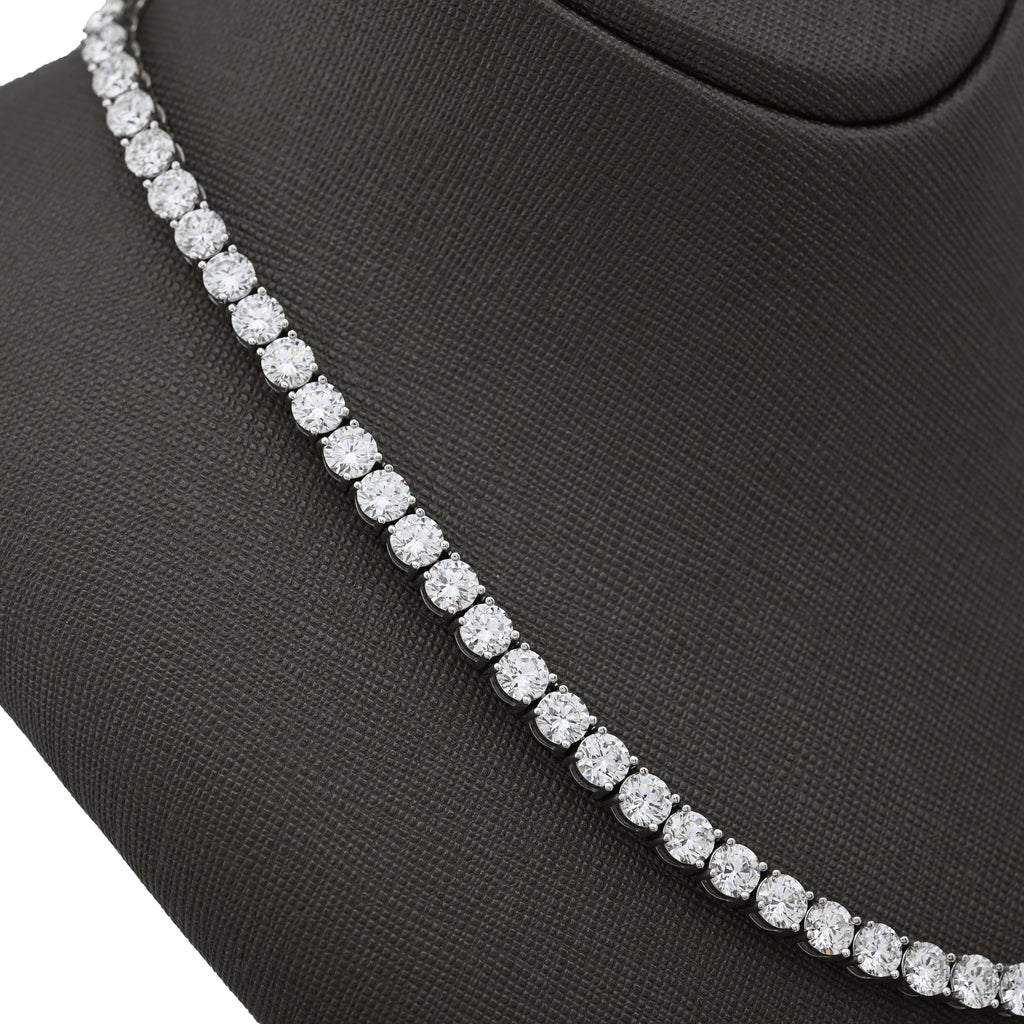 10K White Gold 55CTW Lab Diamond 50 Pointer 22" Tennis Chain 52.5g 5MM