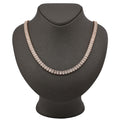 10K Rose Gold 15.4CT Natural Diamond Round/Baguette 7MM tennis Chain 7MM Men Women Necklace