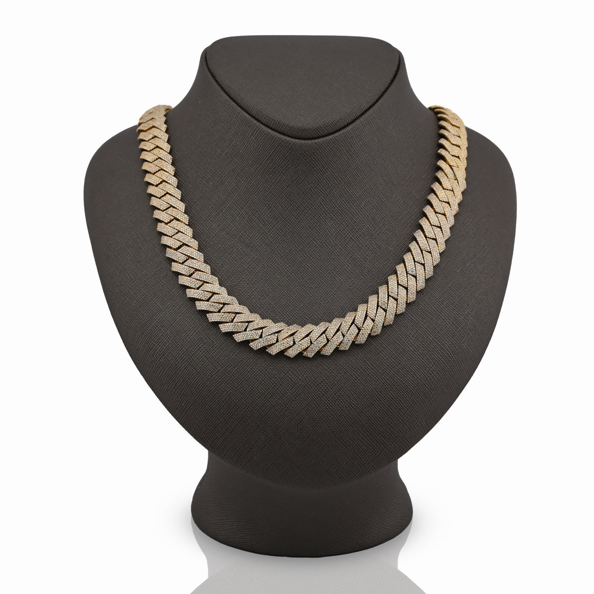 10K Yellow Gold 23.5CT Natural Diamond 14MM Cuban Link Chain 22" Men Necklace 169.6g
