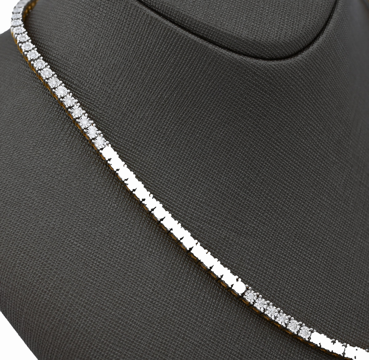 10K Yellow Gold 3.02CT Natural Diamond 20" Tennis Necklace 4MM Men Women Chain 22"