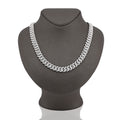 925 SS 20.61CT Lab Diamond 11MM Curb Cuban Link Chain 21" Men Necklace