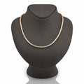 10K Yellow Gold 25.8CT Lab Diamond 25 pointer 22" Tennis Chain 3.5MM Men Women Necklace
