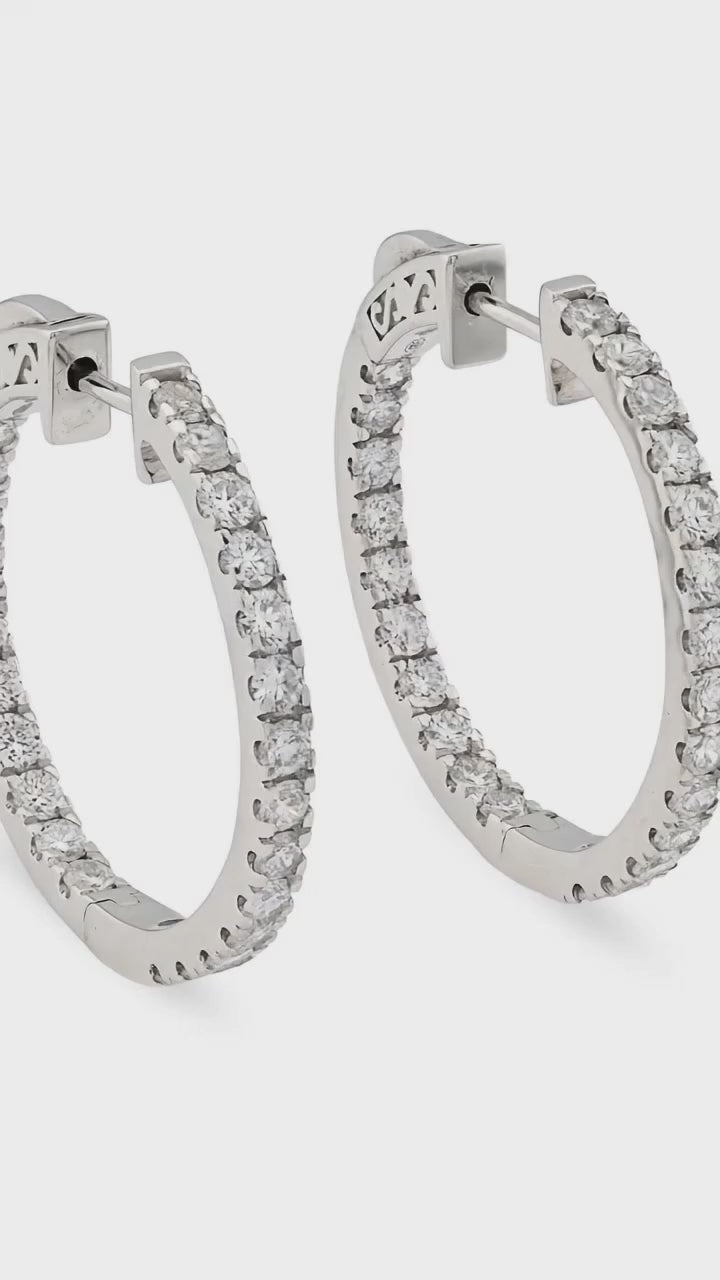 925 Silver 2 CT Lab Diamond Hoop Earring Women Studs