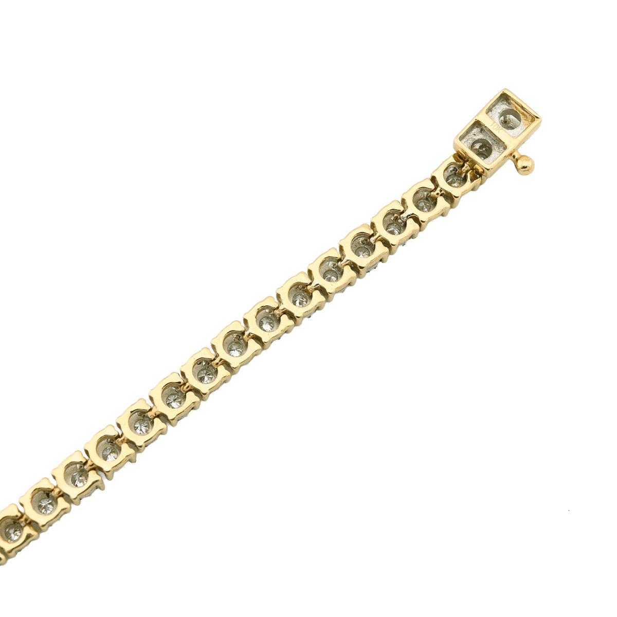 10k Yellow Gold 2CT Natural Diamond 7" Tennis Bracelet Men Women 10.3g
