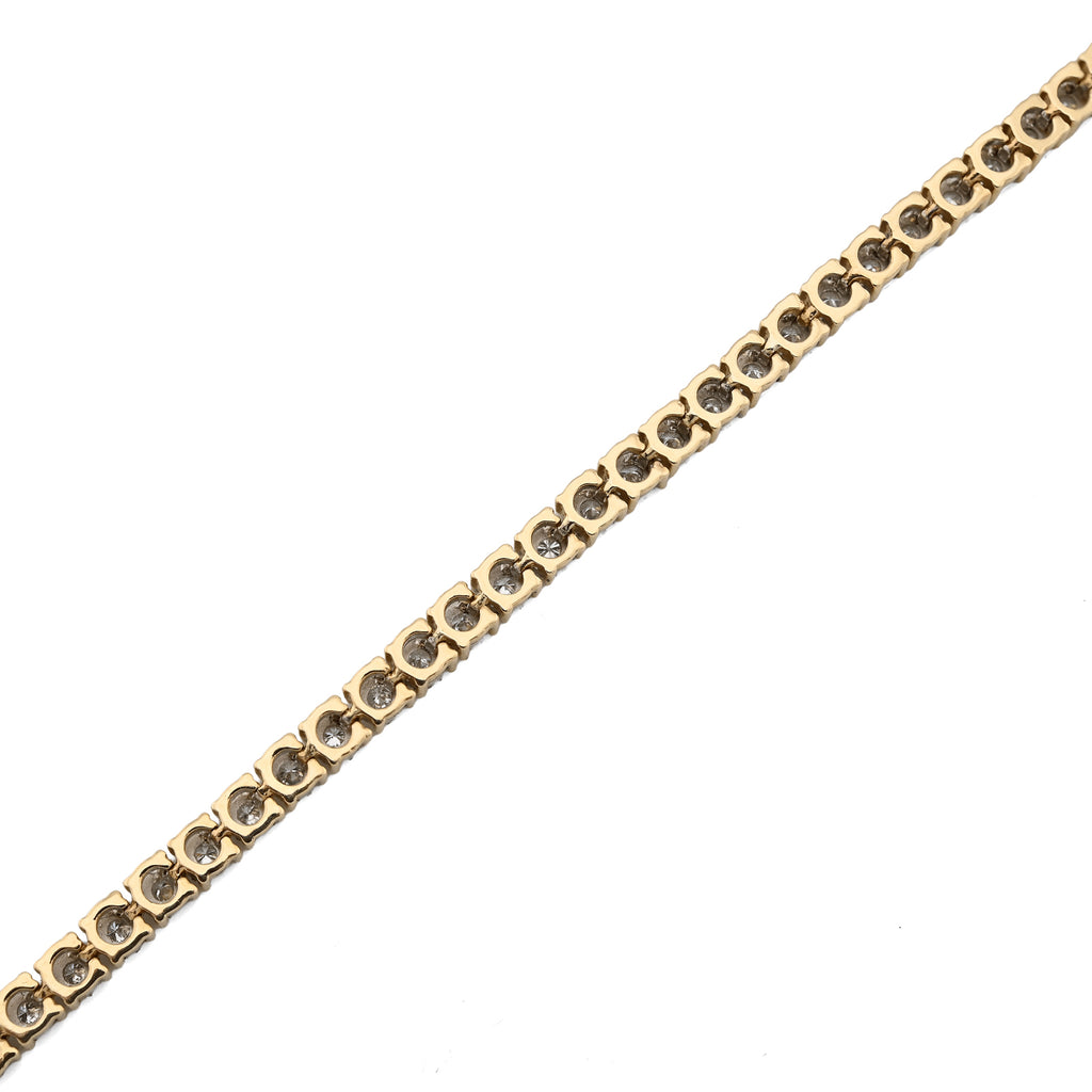 10k Yellow Gold 2CT Natural Diamond 7" Tennis Bracelet Men Women 10.3g