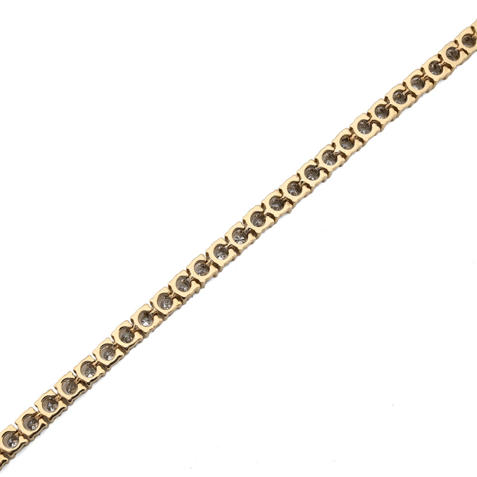 10k Yellow Gold 2CT Natural Diamond 7" Tennis Bracelet Men Women 10.3g