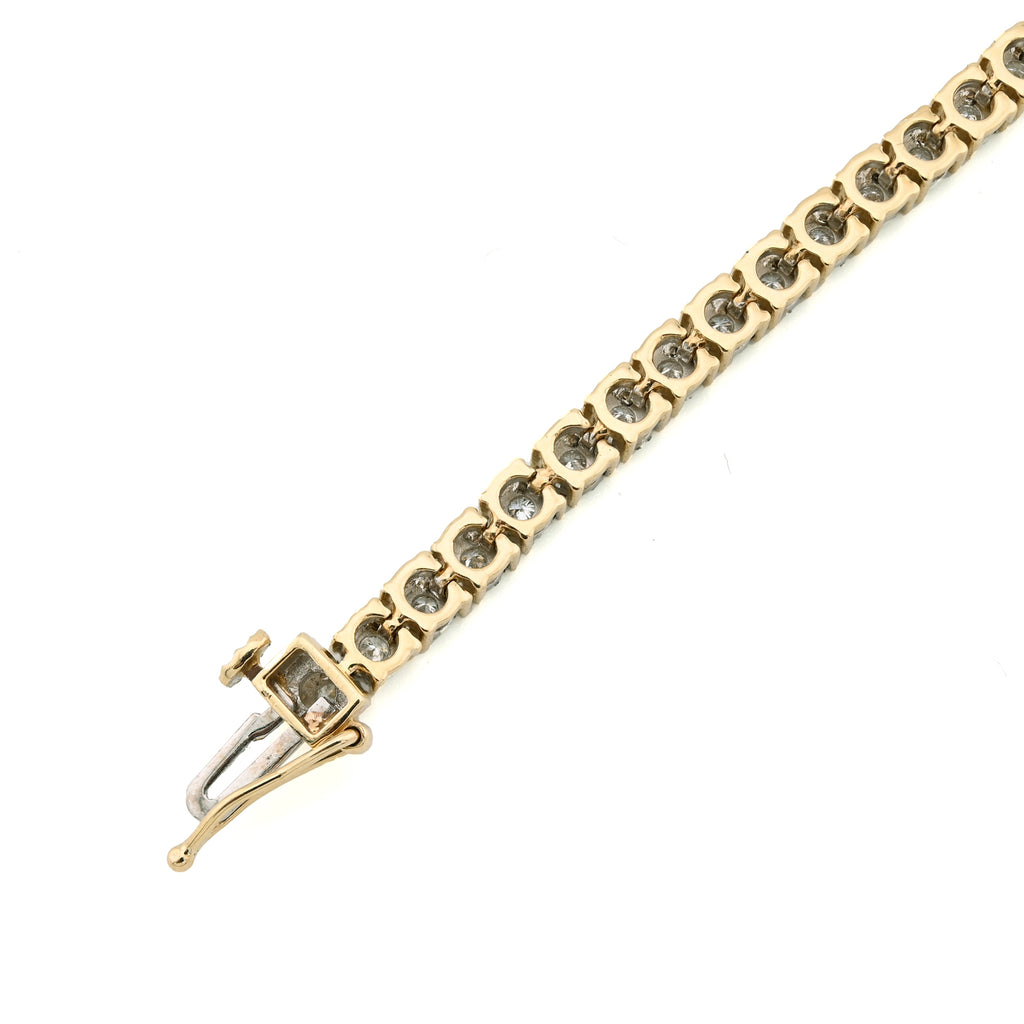10k Yellow Gold 2CT Natural Diamond 7" Tennis Bracelet Men Women 10.3g
