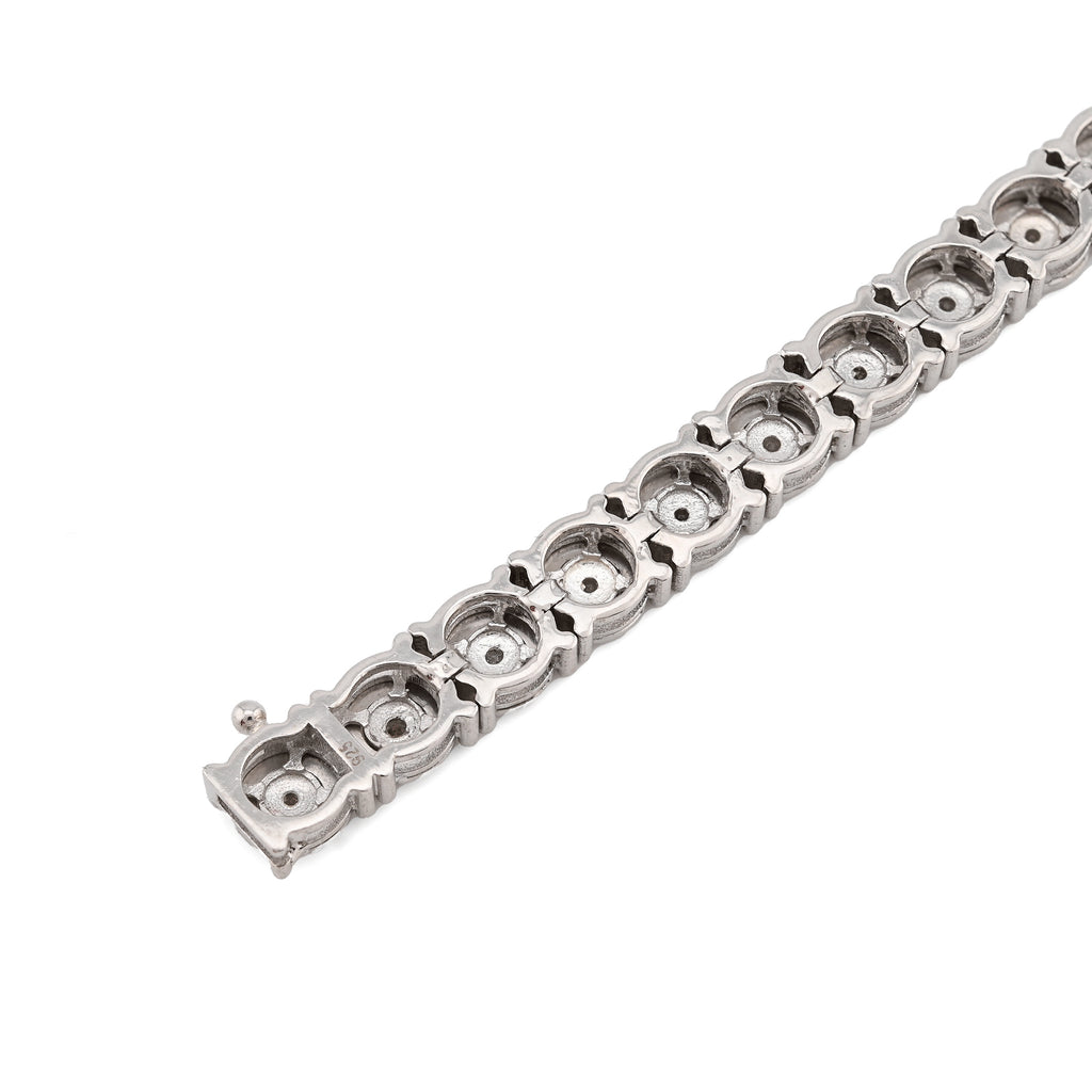 925 Silver 0.8CTW Natural Diamond Tennis Bracelet 5MM 8" Men