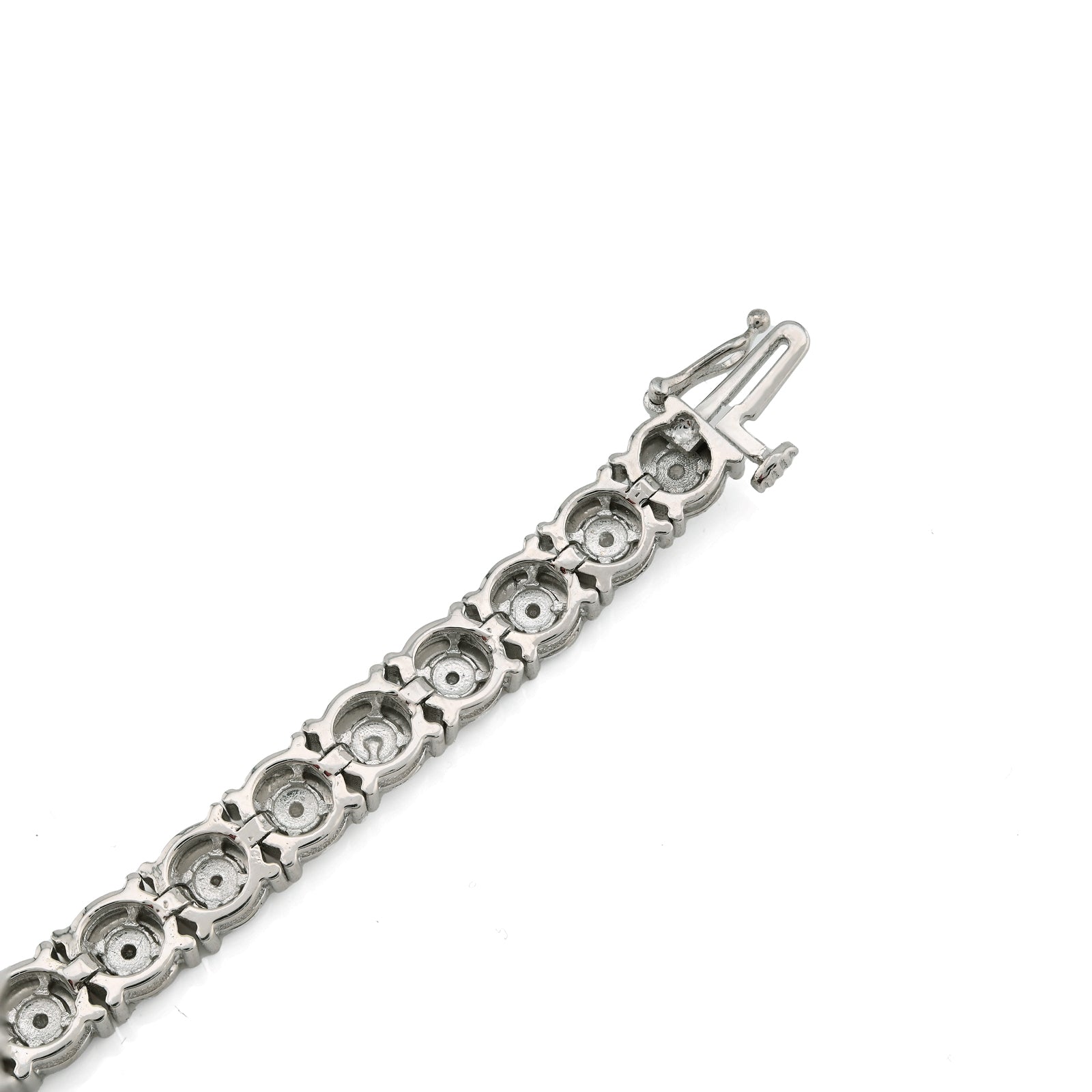 925 Silver 0.8CTW Natural Diamond Tennis Bracelet 5MM 8" Men